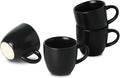 HASENSE Ceramic 3 OZ Espresso Cups, Porcelain Espresso Demitasse Cups Set of 4 for Double shot, Lungo and Ristretto, Tiny Italian Expresso Shot Coffee Mugs for Home and Office, Black