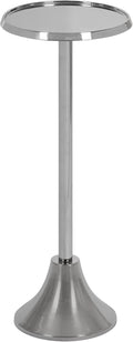 Kate and Laurel Sanzo Modern Pedestal Side Table, 9 x 9 x 23, Silver, Decorative End Table with Sleek Tabletop