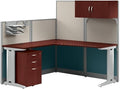 Bush Furniture BSHWC3649403STGK Hansen Cherry 65W x 65D L-Workstation with Storage and Accessory Kit