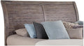 American Woodcrafters Aurora Weathered Gray Wood King Sleigh Headboard