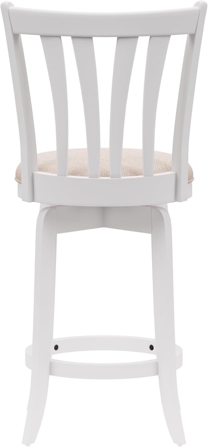Hillsdale 25.5" Savana Wood Swivel Counter Height Stool, White