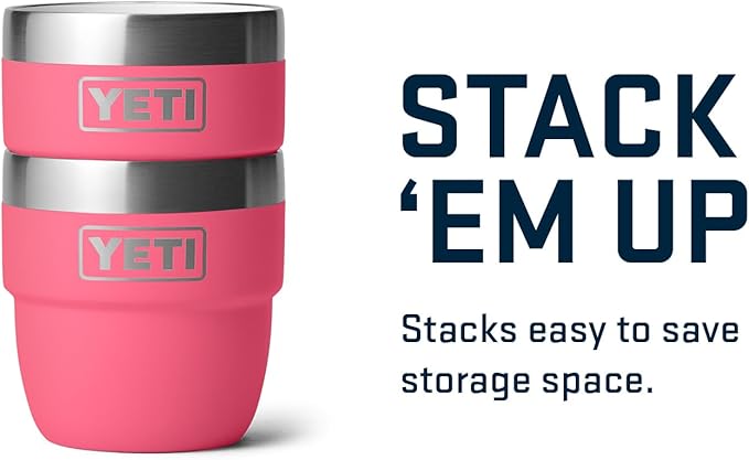 YETI Rambler 4 oz Stackable Cup, Stainless Steel, Vacuum Insulated Espresso/Coffee Cup, 2 Pack
