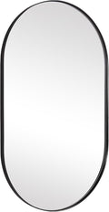 ANDY STAR Black Oval Mirror, 20x33’’ Oval Mirrors for Bathroom, Pill Shaped Mirror, Black Mirror Vanity, Modern Black Mirror for Bathroom Stainless Steel Metal Framed Wall-Mounted Mirrors