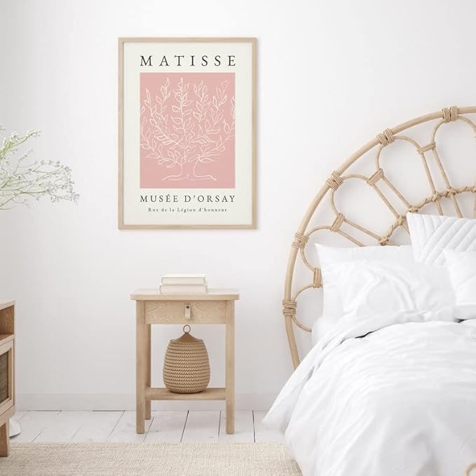 Matisse Wall Art Decor Set of 3,Abstract Matisse Wall Art Exhibition Posters,Unframed Pink Tree Wall Art,Truly Quality Canvas Prints for 11x14in,Art Poster Decoration for Kitchen,