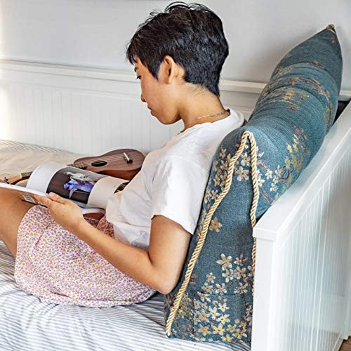 WOWMAX Headboard Pillow – King Size Reading Wedge Backrest for Bed, Handmade Firm Support Bolster Cushion with Removable Cover, Premium Bed Rest Pillow