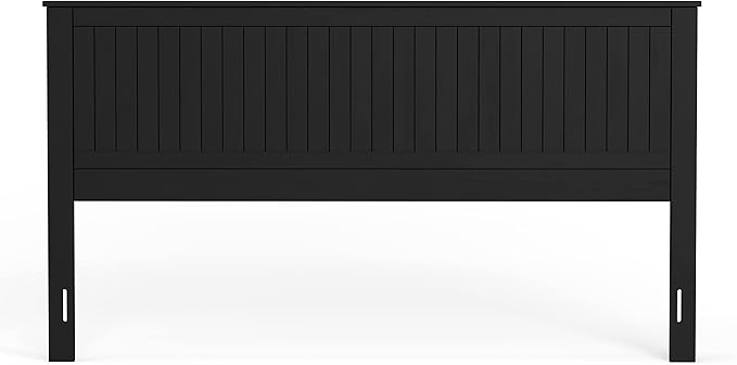 Glenwillow Home Wainscott Wood Panel Headboard in Black - King Size