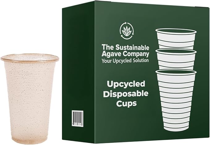 Sustainable Agave Co - Sweet Agave Fiber Cups - 12 Ounce - 50 Count Plant-Based, Made With Upcycled Materials - Clear