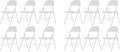 12 Pack White Folding Chairs with Padded Seats, Portable Stackable Foldable Chairs for Indoor and Outdoor, Commercial Seat with Metal Frame for Events Office Wedding Party, 330lbs Capacity