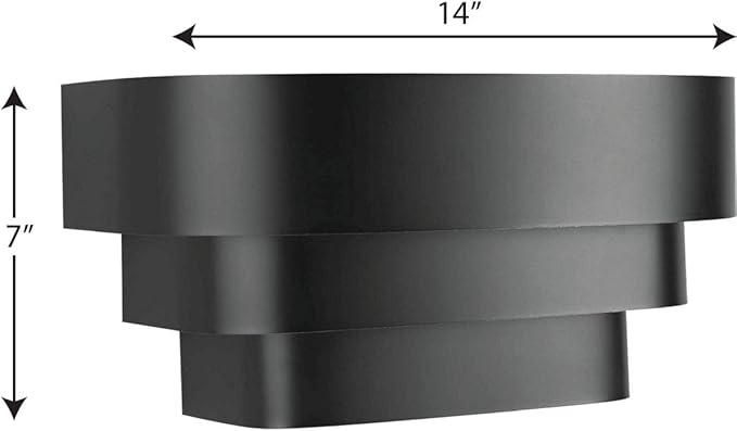 Progress Lighting P7103-31 Black One-Light Wall Sconce, 14-Inch Width X 7-Inch Height,
