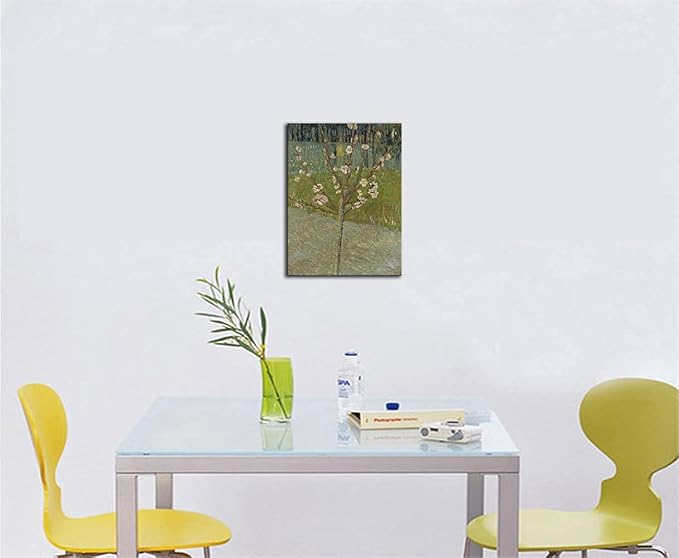 Wieco Art Almond Tree in Blossom by Van Gogh Famous Oil Paintings Reproduction Classic Canvas Prints Wall Art Abstract Flowers Pictures for Home Decor Modern Stretched and Framed Landscape Artwork