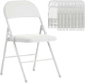 White Folding Chairs 20 Pack with Comfortable Cushion and Back, Portable & Foldable Indoor Outdoor Chairs with Durable Metal Frame for Office/Party/Events/Kitchen/Dinning/Wedding, 330lbs Capacity