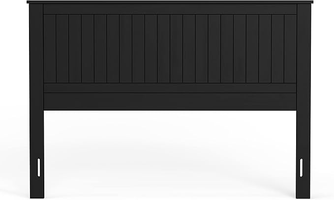 Glenwillow Home Wainscott Wood Panel Headboard in Black - Queen Size