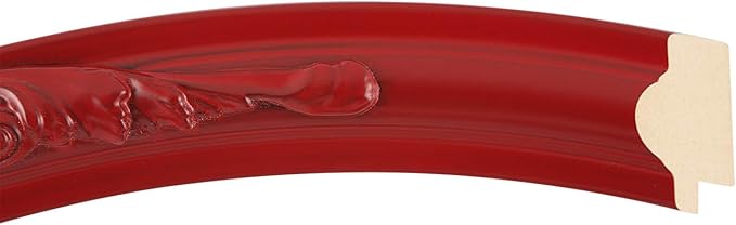 OVALCREST Oval Beveled Wall Mirror for Home Decor - Florence Style - Holiday Red - 28" x 24"