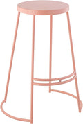 JONATHAN Y BSL1001C Hula 28.75" Modern Designer Iron Curved Backless Bar Stool for Home, Kitchen, Dining Room, Workspaces, Cafes and Resturants, Pink Frame