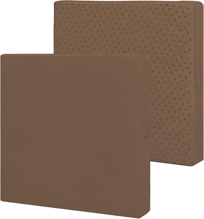 Easy-Going Waterproof Patio Cushion Covers ONLY Cover 22x20x4 inch 2 Pack Replacement Non-Slip Outdoor Seat Cushion Slipcover with Zipper. Brown