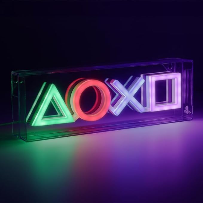 Paladone PlayStation LED Neon Light - Free Standing or Wall Mountable - Game Room Accessories & Decor for Gamers