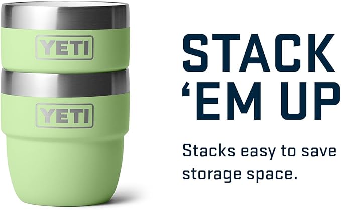 YETI Rambler 4 oz Stackable Cup, Stainless Steel, Vacuum Insulated Espresso/Coffee Cup, 2 Pack