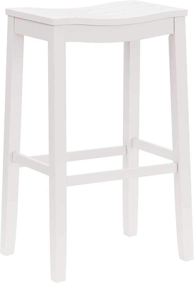 Hillsdale Furniture Fiddler Backless Saddle Bar Stool, White