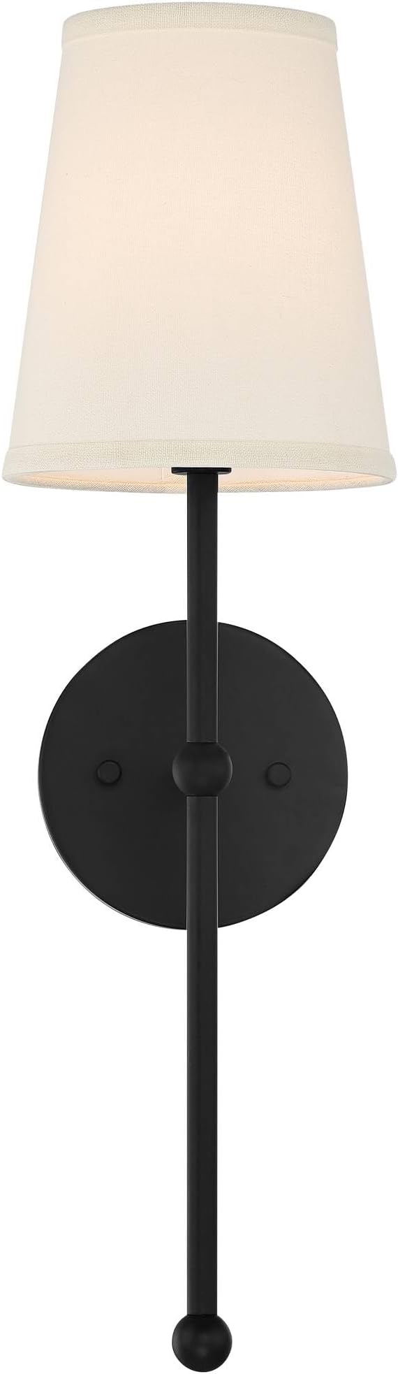 Possini Euro Design Elena Modern Wall Light Sconces Set of 2 Matte Black Metal Hardwired 6" Fixture Cream Linen Tall Drum Shade for Bedroom Living Family Room Home Hallway Dining