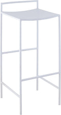 JONATHAN Y BSL1004B Svelte 30" Coastal Contemporary Iron Saddle-Seat Low-Back Bar Stool with Foot Rest for Home, Kitchen, Dining Room, Workspaces, Cafes and Resturants, White Frame