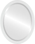 OVALCREST Oval Beveled Wall Mirror for Home Decor - Toronto Style - Linen White - 26" x 20"