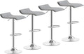VECELO Bar Stools Set of 4, Armless Adjustable Swivel Barstools, Modern Backless Counter Height Stools for Kitchen, Island, Bar, Light Grey