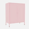 Living Room Cabinets, Pink Lockable Storage Cabinets with Doors and Shelves,2 Door Cabinet with high feet,Low Side Cupboard for Home,Office,Kitchen,Bathroom,Dining Room