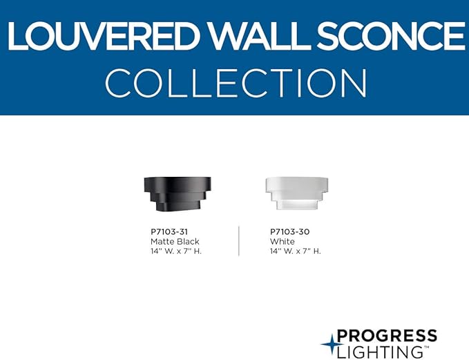 Progress Lighting P7103-31 Black One-Light Wall Sconce, 14-Inch Width X 7-Inch Height,