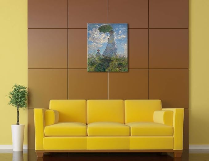 Wieco Art Woman with a Parasol Madame Monet and Her Son Canvas Prints Wall Art of Claude Monet Famous Classic Oil Paintings Reproduction Gallery Wrapped People Pictures