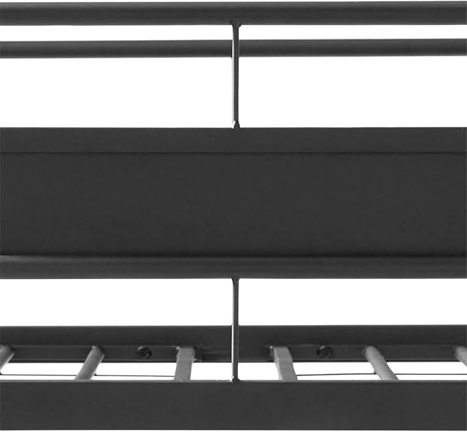 Higher Quality & Stronger Heavy Duty Steel Black Bunk Bed Queen Over Queen Size Bunkbed, Thickened More Stable Safer Metal Bunk Bed (Easier to Assemble)