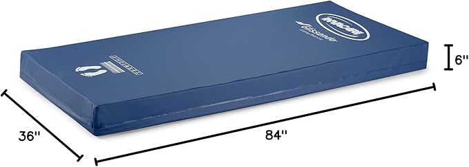 Invacare SRS2080 Glissando Friction Reducing Hospital Bed Mattress for Pressure Sore & Ulcer, 36" Width, 80" Length, Blue