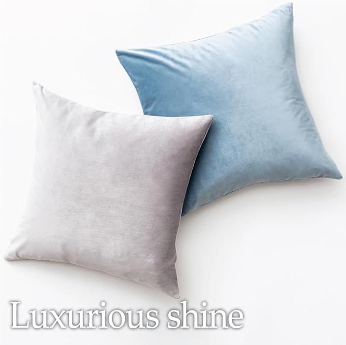 lalaLOOM Velvet Throw Pillow Covers, Set of 2, 24x24 Decorative Square Pillows Home Decor, Soft Accent Cases, Silky Machine Washable Pillowcases for Sofa, Couch, Bedroom, Living Room, White