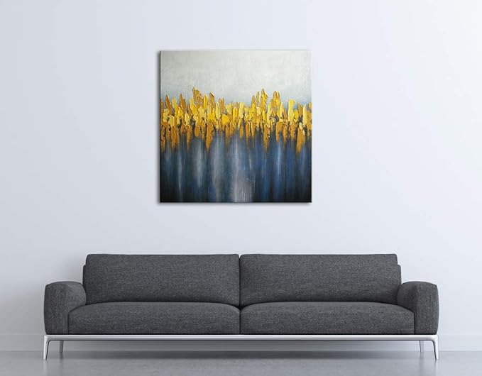 Wieco Art Pure Hand-Painted Paintings on Canvas Abstract Canvas Wall Art for Living Room Bedroom Wall Decor Modern Contemporary Landscape Artwork for Home Decorations
