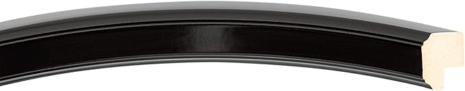 OVALCREST Oval Beveled Wall Mirror for Home Decor - Toronto Style - Gloss Black - 18" x 14"