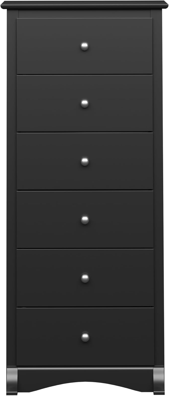 Prepac Sonoma 6 Drawer Dresser for Bedroom, Tall Chest of Drawers, Bedroom Furniture, Clothes Storage and Organizer, 19" D x 23.25" W x 52.75" H, Black