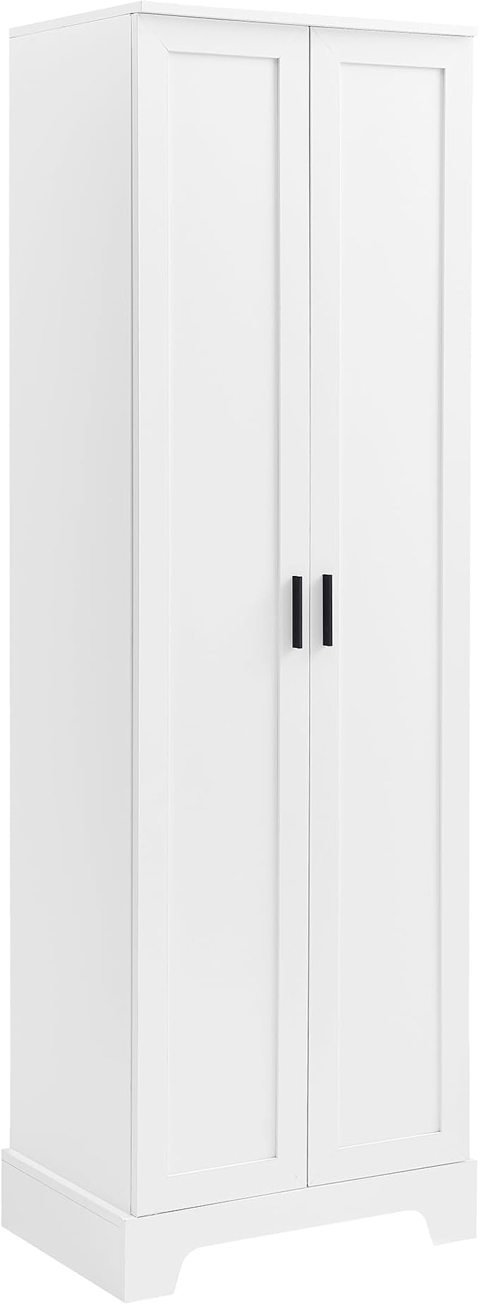 Tall Storage Cabinet, Bathroom Floor Freestanding Storage Cabinet with 2 Doors, 5 Shelves, and Adjustable Shelves for Bathroom, Office, Living Room, White