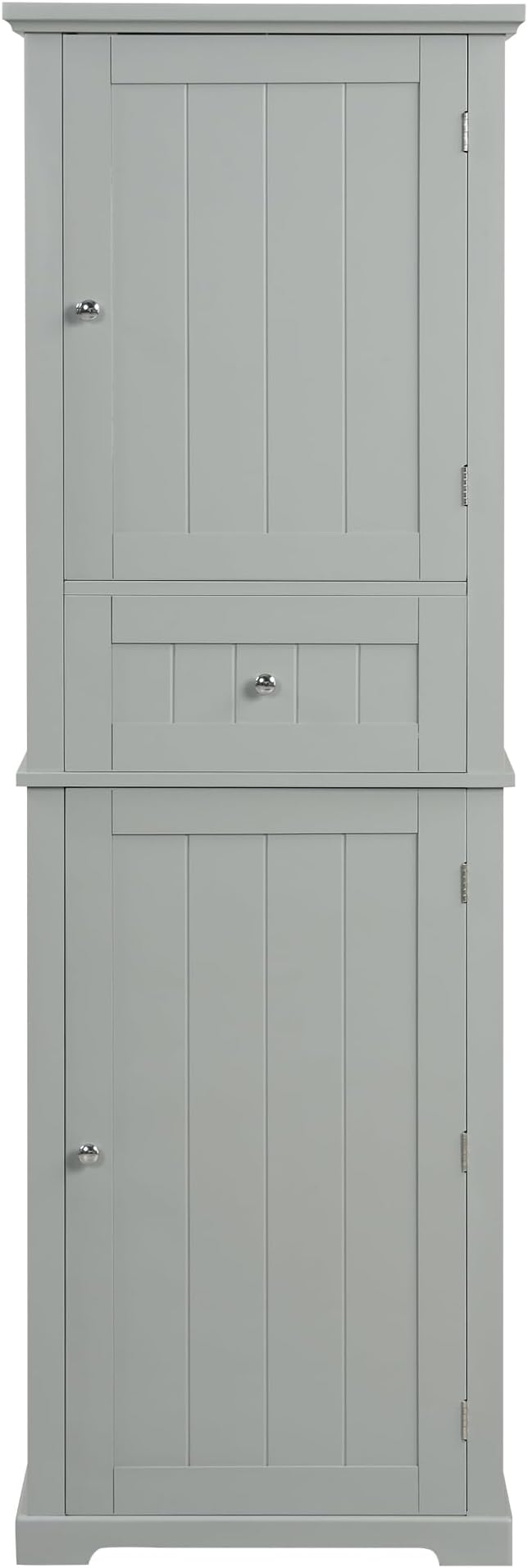 Tall Storage Cabinet, Bathroom Floor Freestanding Storage Cabinet with 2 Doors, One Drawer, and Adjustable Shelf for Bathroom, Office, Living Room, Grey