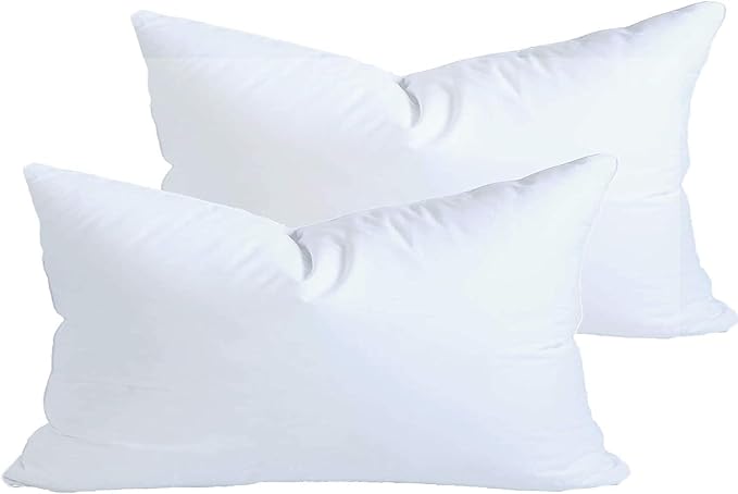 MoonRest® Synthetic Down Alternative 12x16 Lumbar Pillow Insert Form, for Decorative Throw Pillow, Sofa, Cushion and Bed Pillow - Pack of 2- Size 12“X 16”