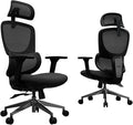 Ergonomic Office Chair, High Back Desk Chair with 4D Armrests, 135° Reclining Swivel Chair with 3-Level Tilt Lock, 2D Headrest & Sliding Seat, Dual Back Support, Adjustable Lumbar, Heavy Duty 1600 lbs