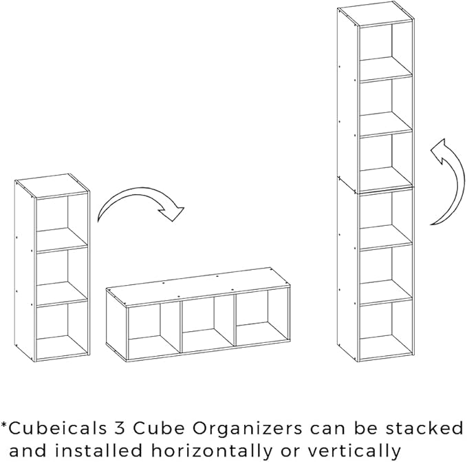 ClosetMaid 3 tier 1024 Cubeicals Organizer, 3-Cube, White