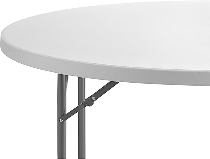 10 Pack 60" Round Granite White Plastic Folding Table - Heavy Duty Banquet, Party, Wedding Table - 5-Foot