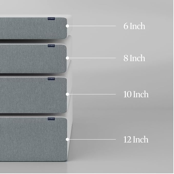 LIFEMENT Basic Twin Graphite Infused Memory Foam Mattress in a Box | Medium Firm Bed, Fiberglass Free, CertiPUR-US & Oeko-TEX Certified Foam, Cooling Pressure Relief Comfort, 6 Inch