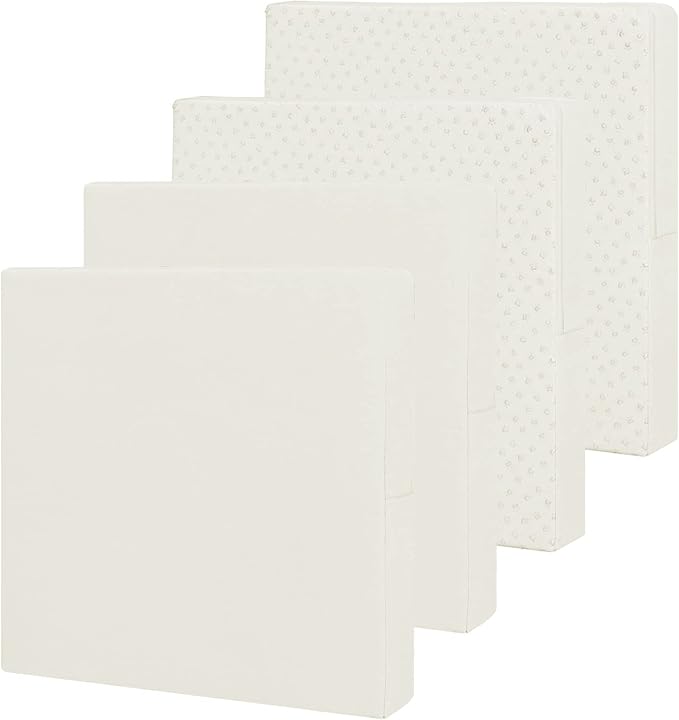 Easy-Going Waterproof Patio Cushion Covers 22x22x4 inch 4 Pack Replacement Non-Slip Outdoor Seat Cushion Slipcover with Zipper. Cream