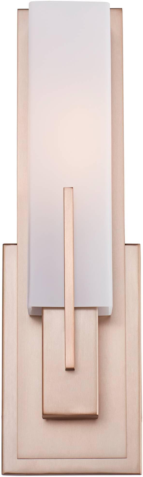 Possini Euro Design Midtown Modern Wall Light Sconces Set of 2 Burnished Brass Gold Hardwired 4 1/2" Fixture White Glass Shade for Bedroom Bathroom Vanity Living Room Home Hallway Dining Kitchen