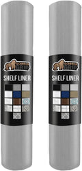 GORILLA GRIP Slip Resistant Drawer and Shelf Liner 2 Pack, Non Adhesive Water Resistant, Easy Clean and Trim, Smooth Surface Liners for Kitchen Cabinet Shelves Drawers Pantry 20 IN x 20 FT, Light Gray