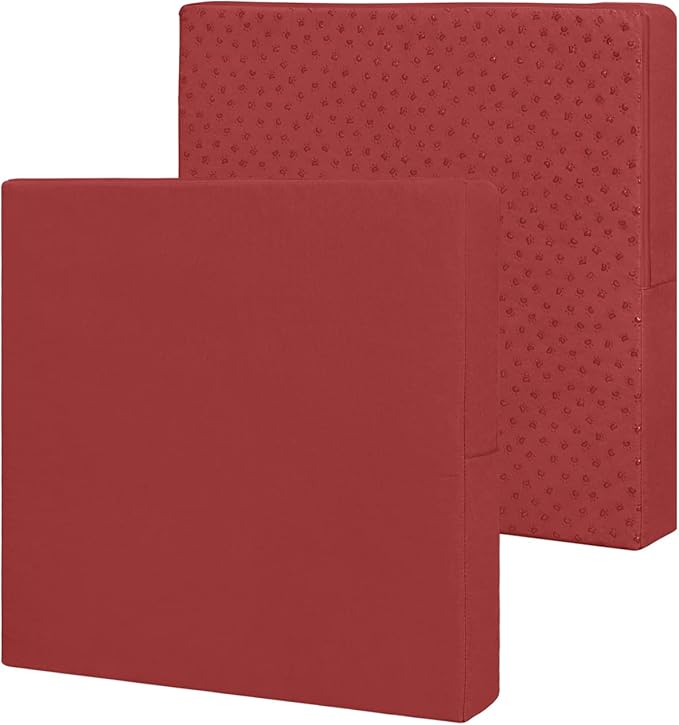 Easy-Going Waterproof Patio Cushion Covers 27x25x5 inch 2 Pack Replacement Non-Slip Outdoor Seat Cushion Slipcover with Zipper. Red