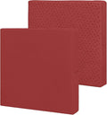Easy-Going Waterproof Patio Cushion Covers 24x24x4 inch 2 Pack Replacement Non-Slip Outdoor Seat Cushion Slipcover with Zipper. Red