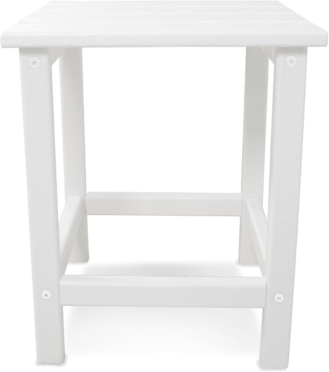POLYWOOD Long Island 18" Side Table, White