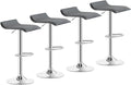 VECELO Bar Stools Set of 4, Armless Adjustable Swivel Barstools, Modern Backless Counter Height Stools for Kitchen, Island, Bar, Dark Grey
