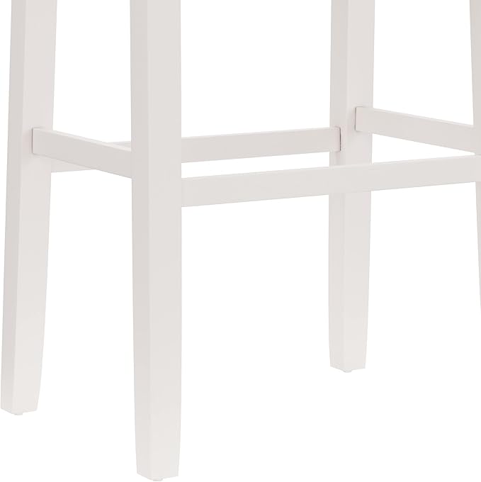 Hillsdale Furniture Fiddler Backless Saddle Bar Stool, White